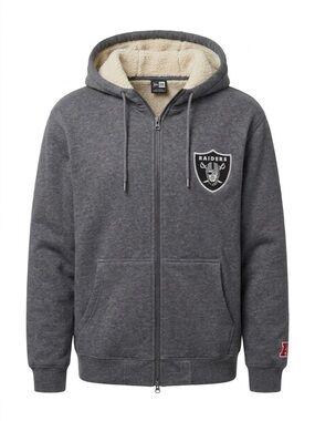 NFL Pro Line Raiders Sherpa Lined Zip Hoodie Sweatshirt Medium